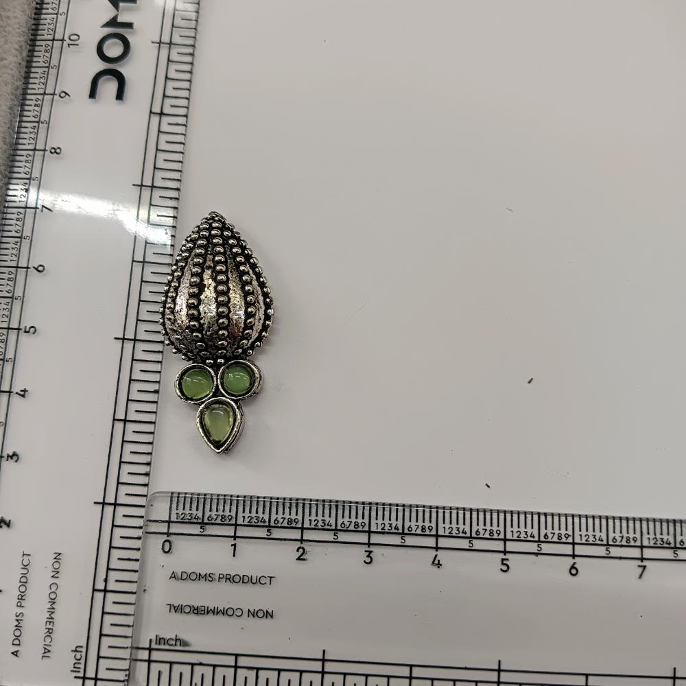 The99Jewel Stylish Oxidised Pota Stone Earrings Domed Motif for Women