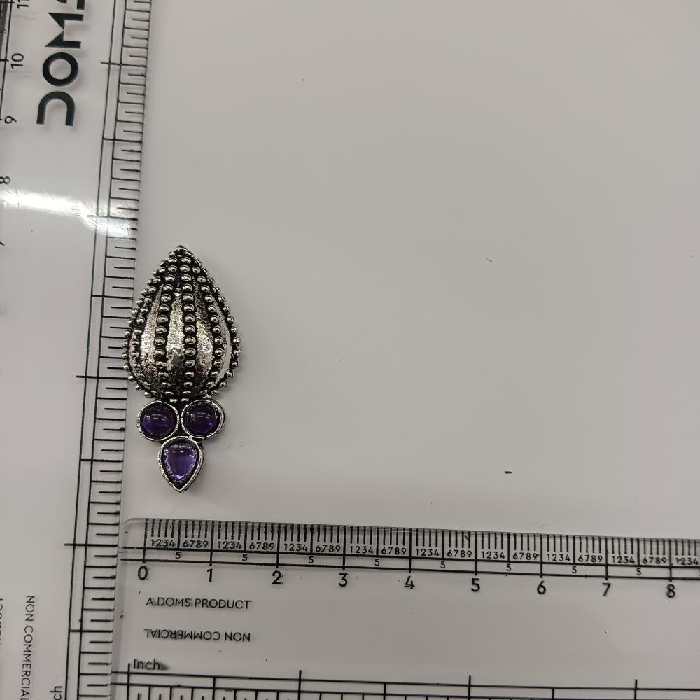 The99Jewel Stylish Oxidised Pota Stone Earrings Domed Motif for Women