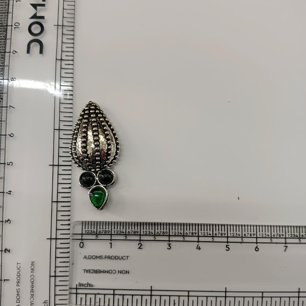 The99Jewel Stylish Oxidised Pota Stone Earrings Domed Motif for Women