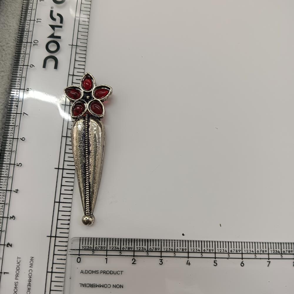 The99Jewel Traditional Pota Stone Oxidised Earrings With Floral Motif for Women