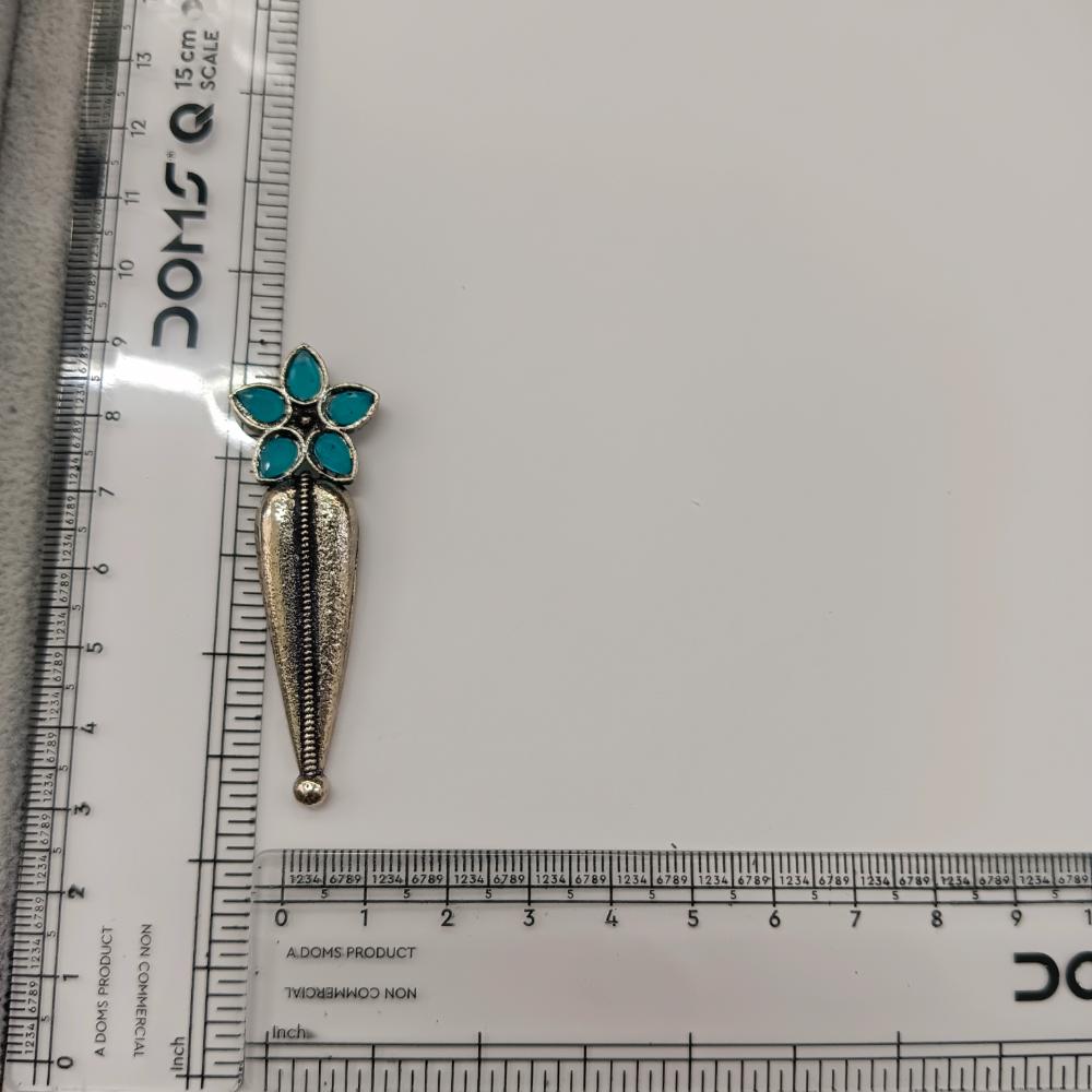 The99Jewel Traditional Pota Stone Oxidised Earrings With Floral Motif for Women