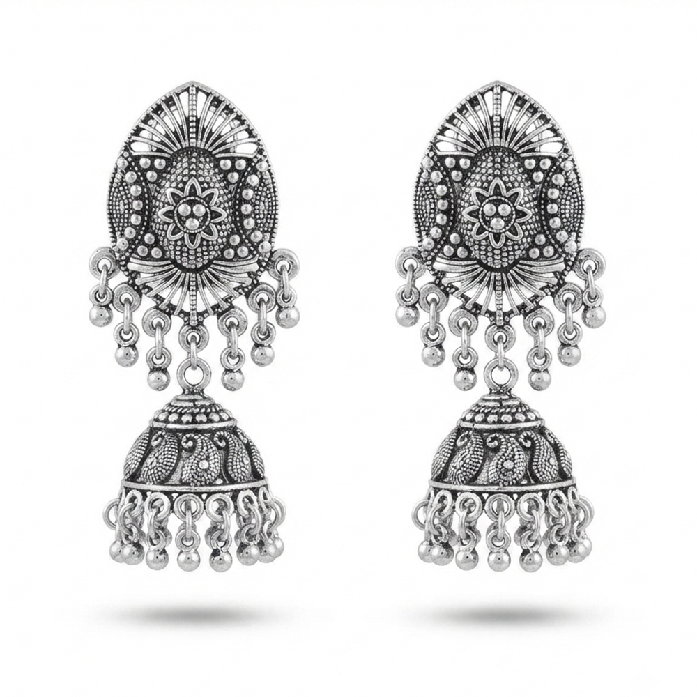 The99Jewel Lightweight Oxidised Jhumki Earrings for women