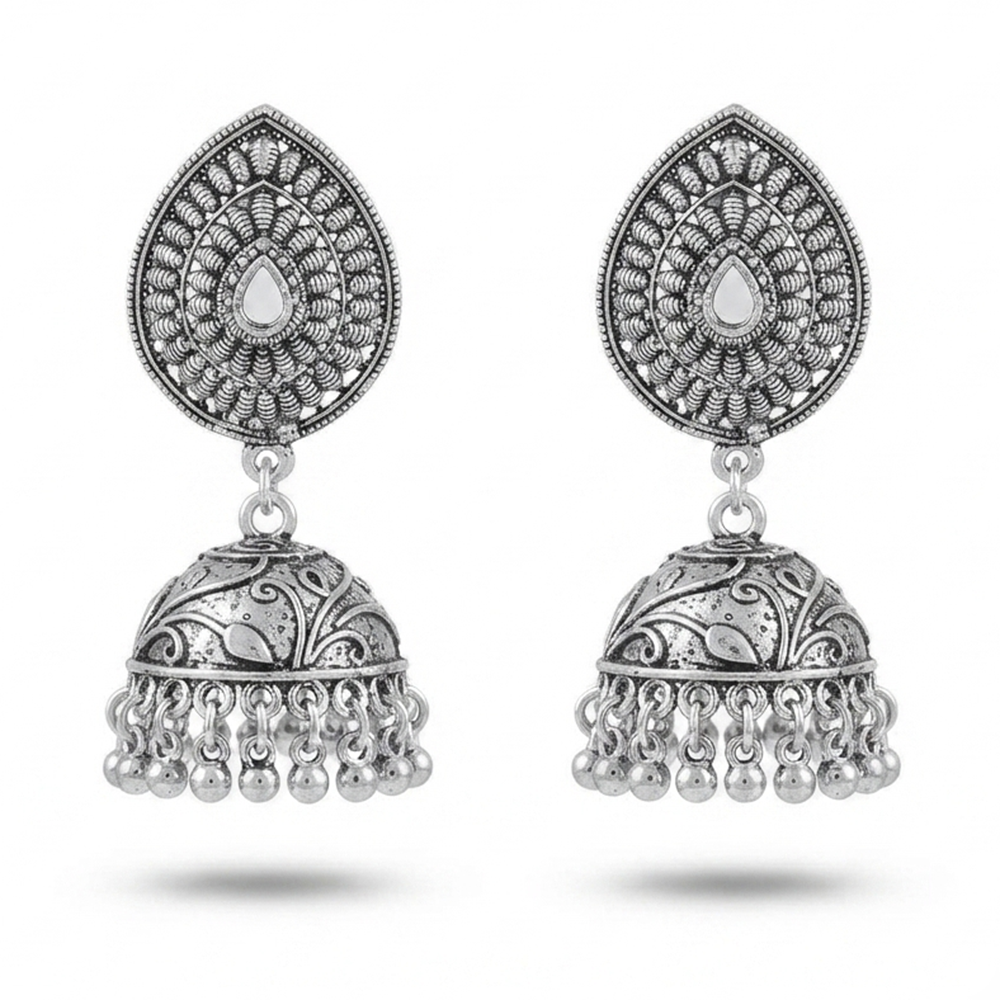 The99Jewel Stylish Oxidised Jhumki Earrings for Women