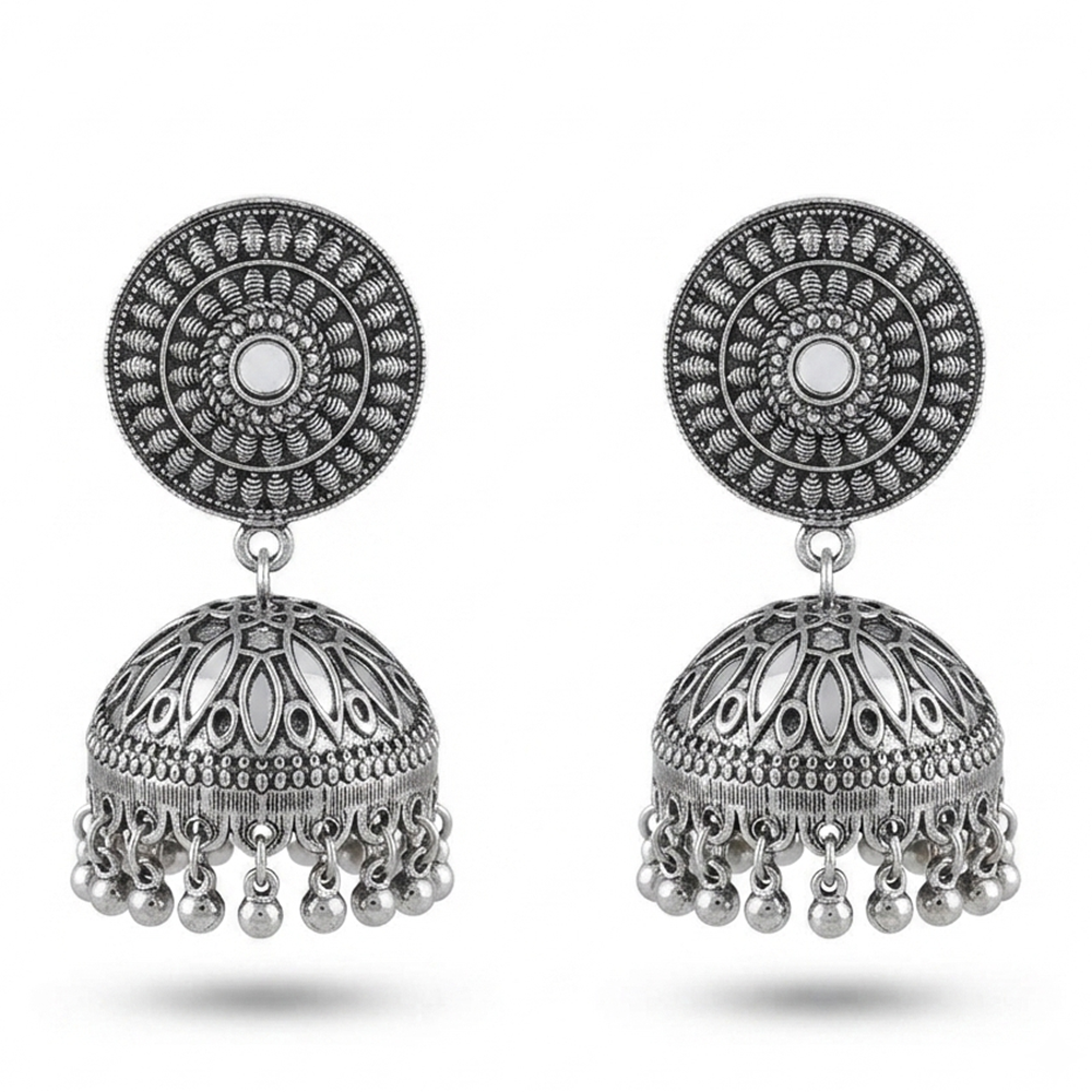 The99Jewel Stylish Oxidised Jhumki Earrings for Women