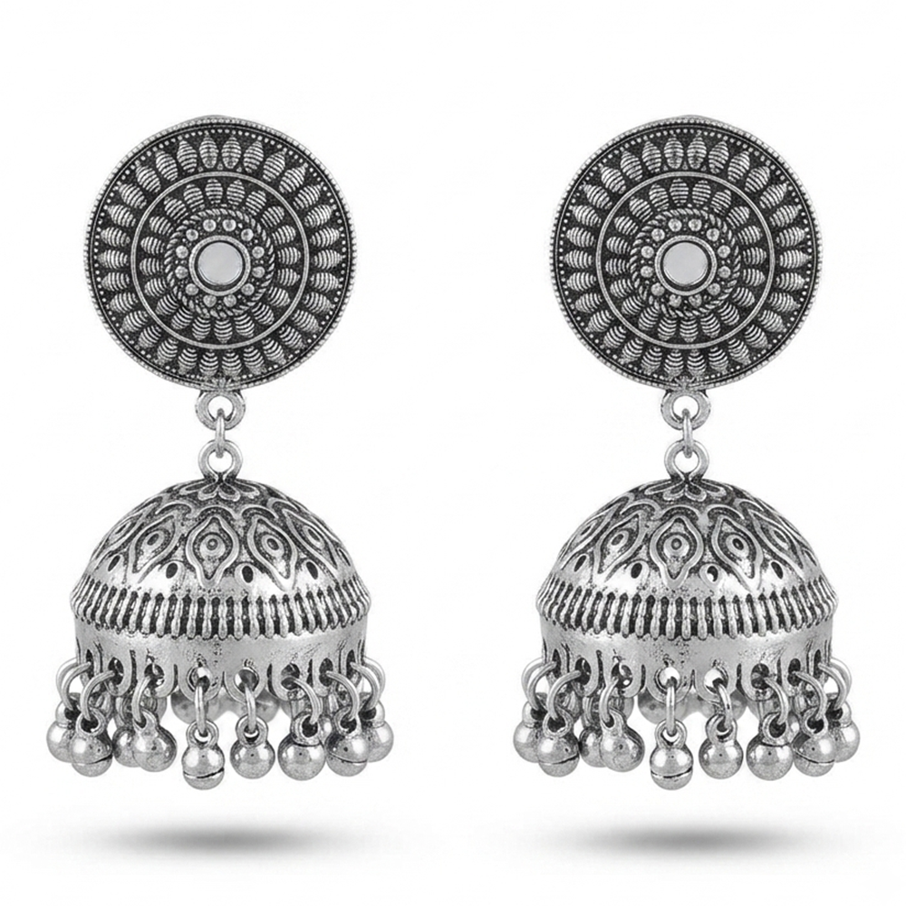 The99Jewel Stylish Oxidised Jhumki Earrings for Women