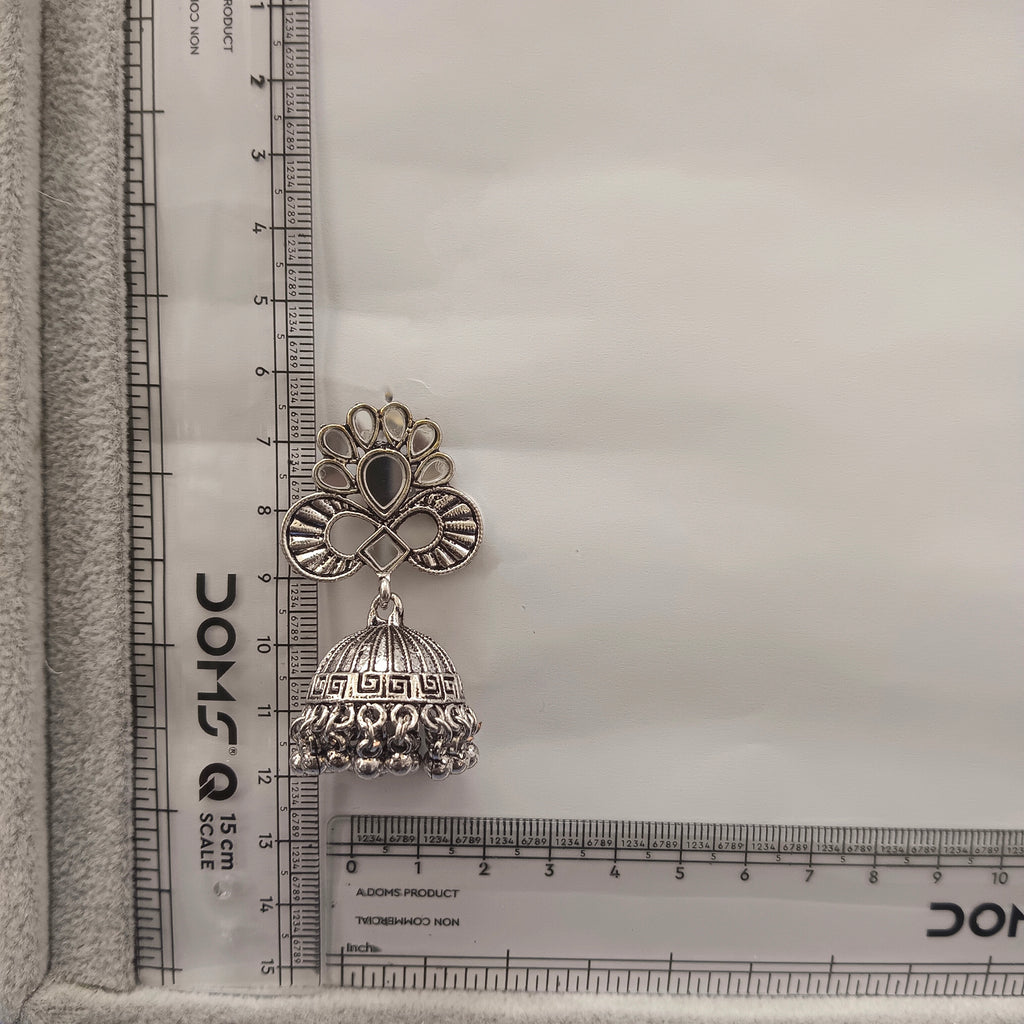 The99Jewel Fashion Oxidised Mirror Jhumki Earrings for Girls & Women