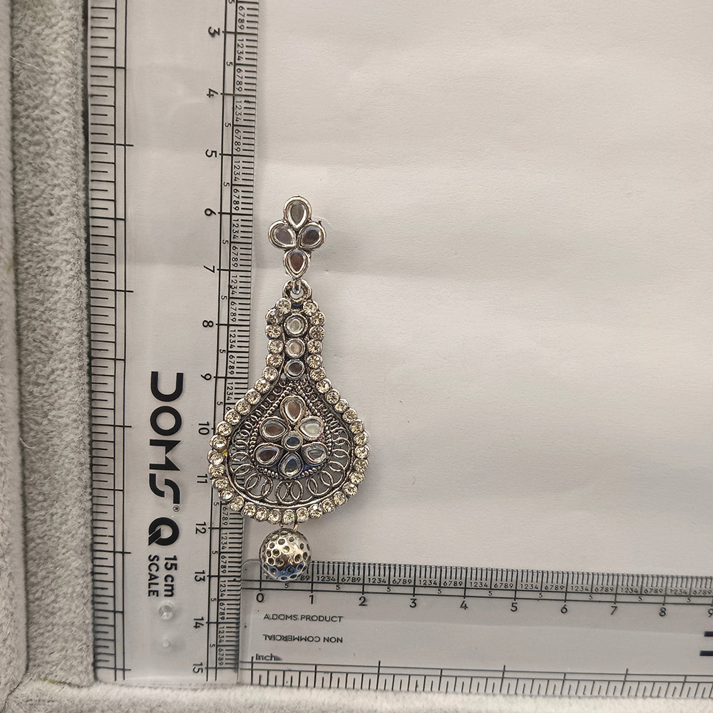 The99Jewel Fashion Oxidised with Mirror Dangler Earrings for Women