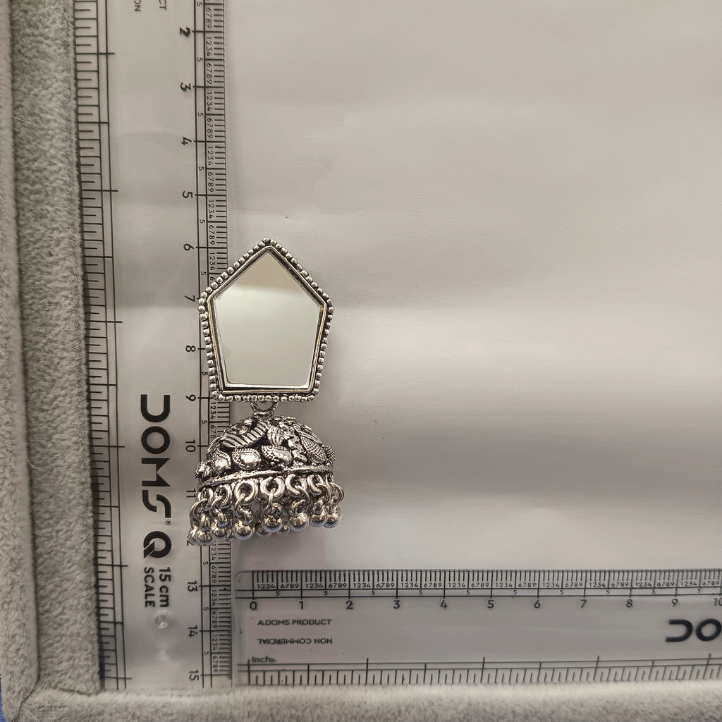 The99Jewel Fashion Oxidised Mirror Jhumki Earrings for Girls & Women