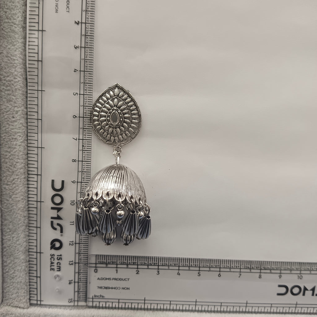 The99Jewel traditional oxidized silver jhumka earrings for Girls & Women