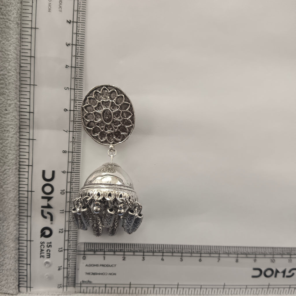 The99Jewel traditional oxidized silver jhumka earrings for Girls & Women