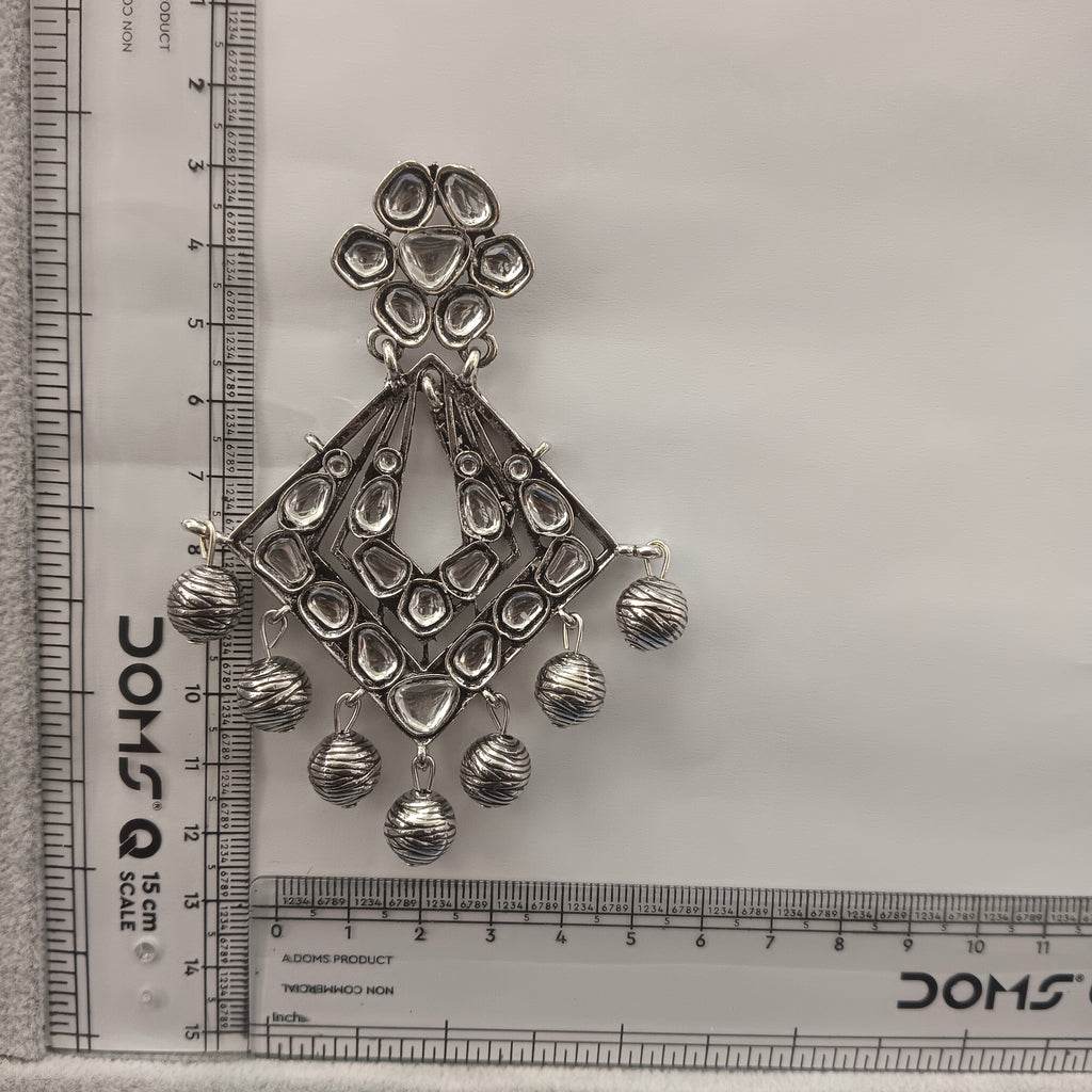 The99Jewel Oxidised Earrings Featuring Mirror Cut Glass Stone for Girls & Women