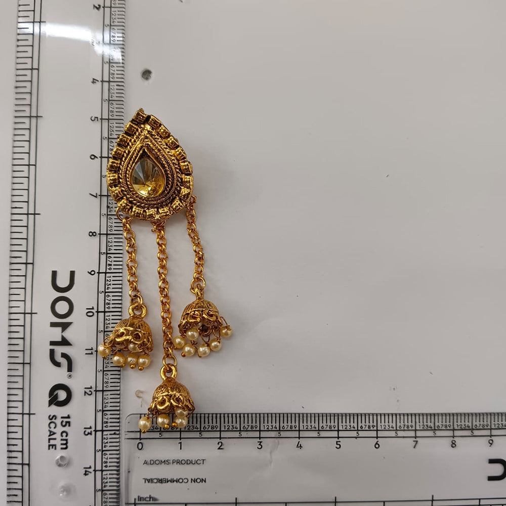The99Jewel Designer Gold Plated Austrian Stone Kashmiri Jhumki Earrings for Women