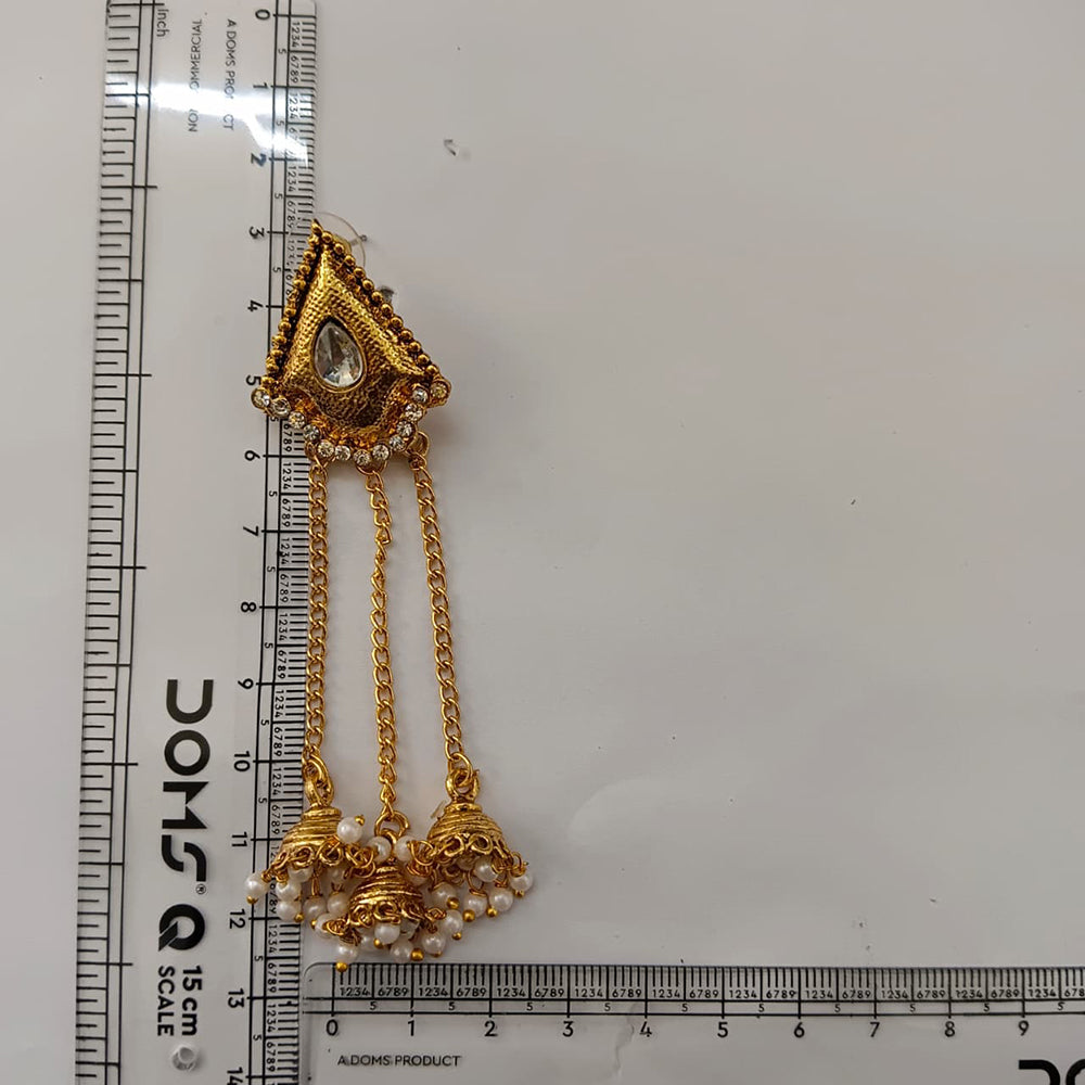 The99Jewel Ethnic Gold Plated Kashmiri Jhumki Earrings with Austrian Stone & Pearl