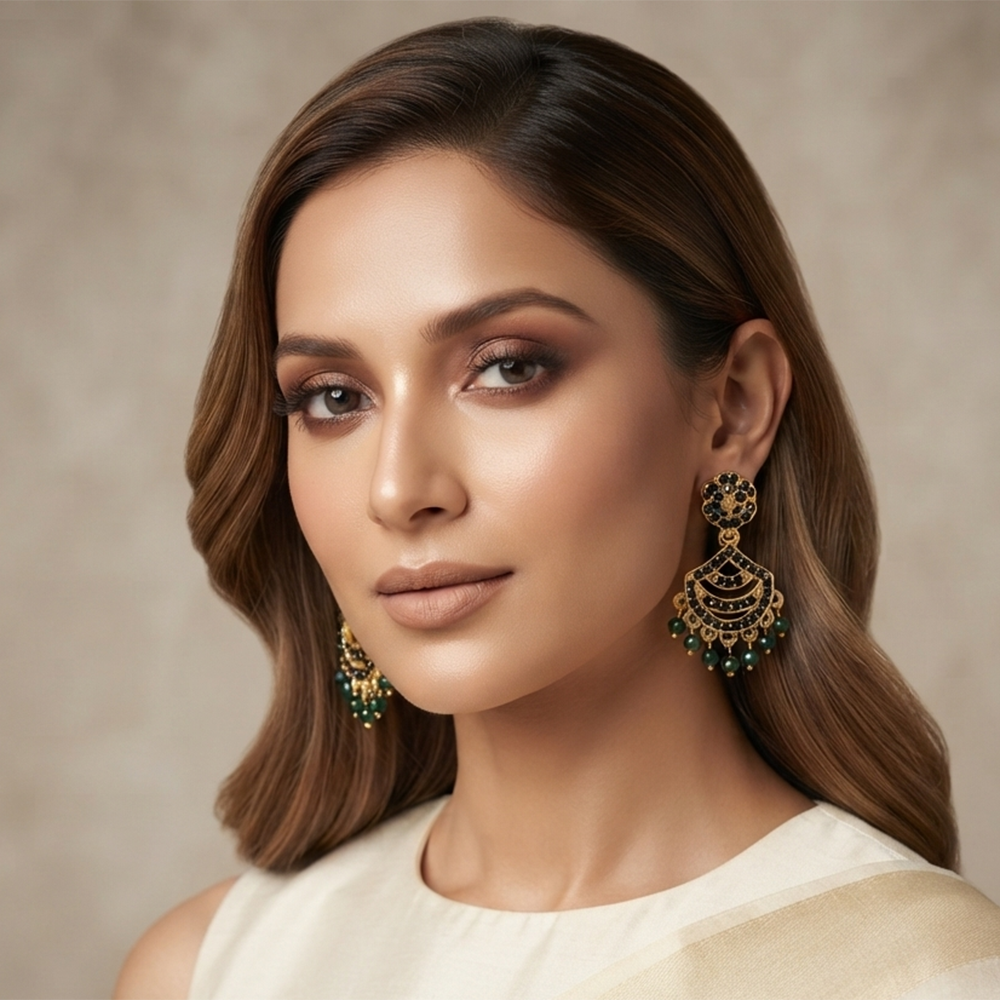 The99Jewel Designer Stone & Pearl Chandelier Earrings for Women