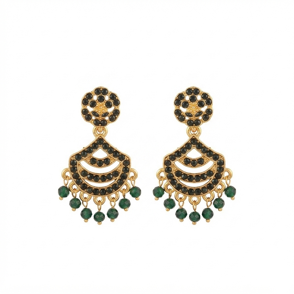 The99Jewel Designer Stone & Pearl Chandelier Earrings for Women