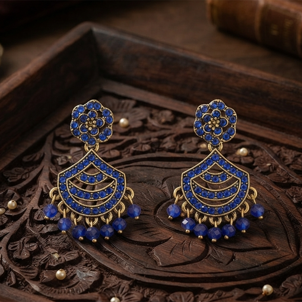 The99Jewel Designer Stone & Pearl Chandelier Earrings for Women