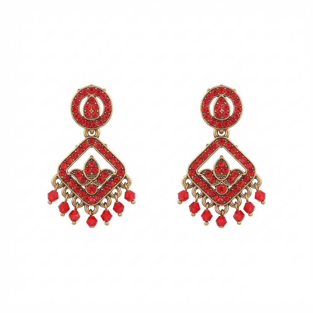 The99Jewel Designer Stone & Pearl Chandelier Earrings for Women