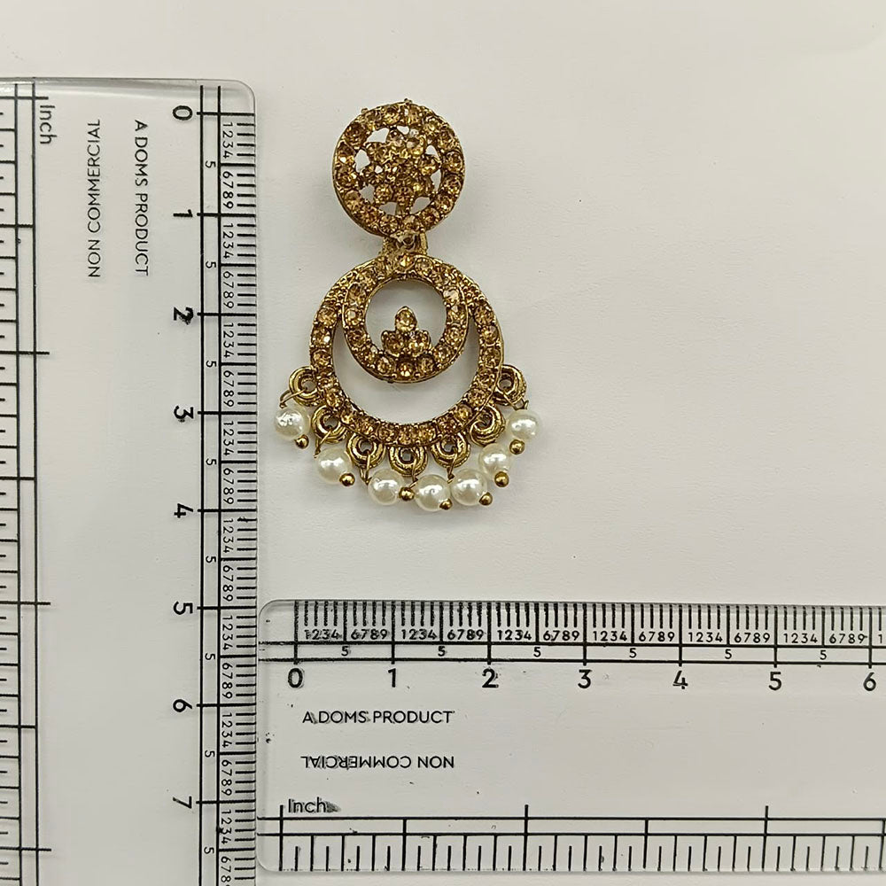 The99Jewel Designer Stone & Pearl Chandelier Earrings for Women