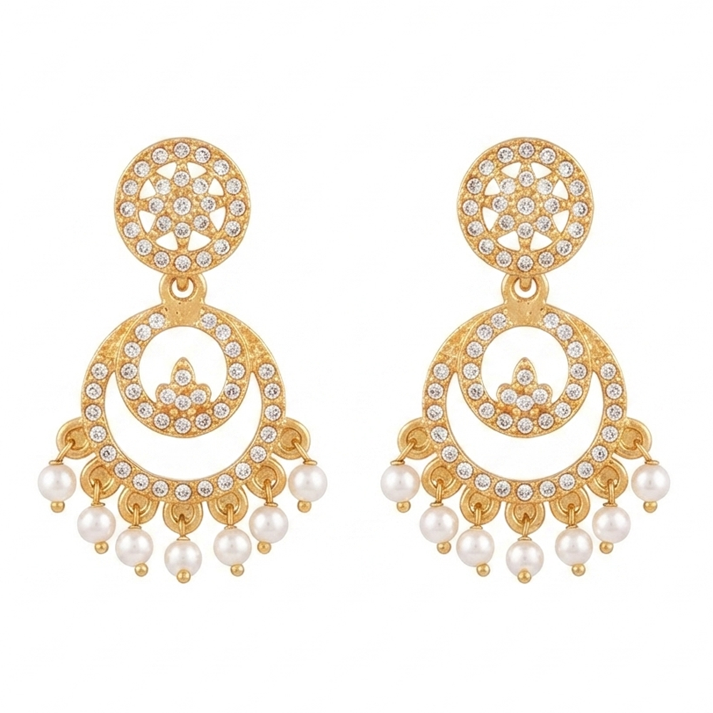 The99Jewel Designer Stone & Pearl Chandelier Earrings for Women