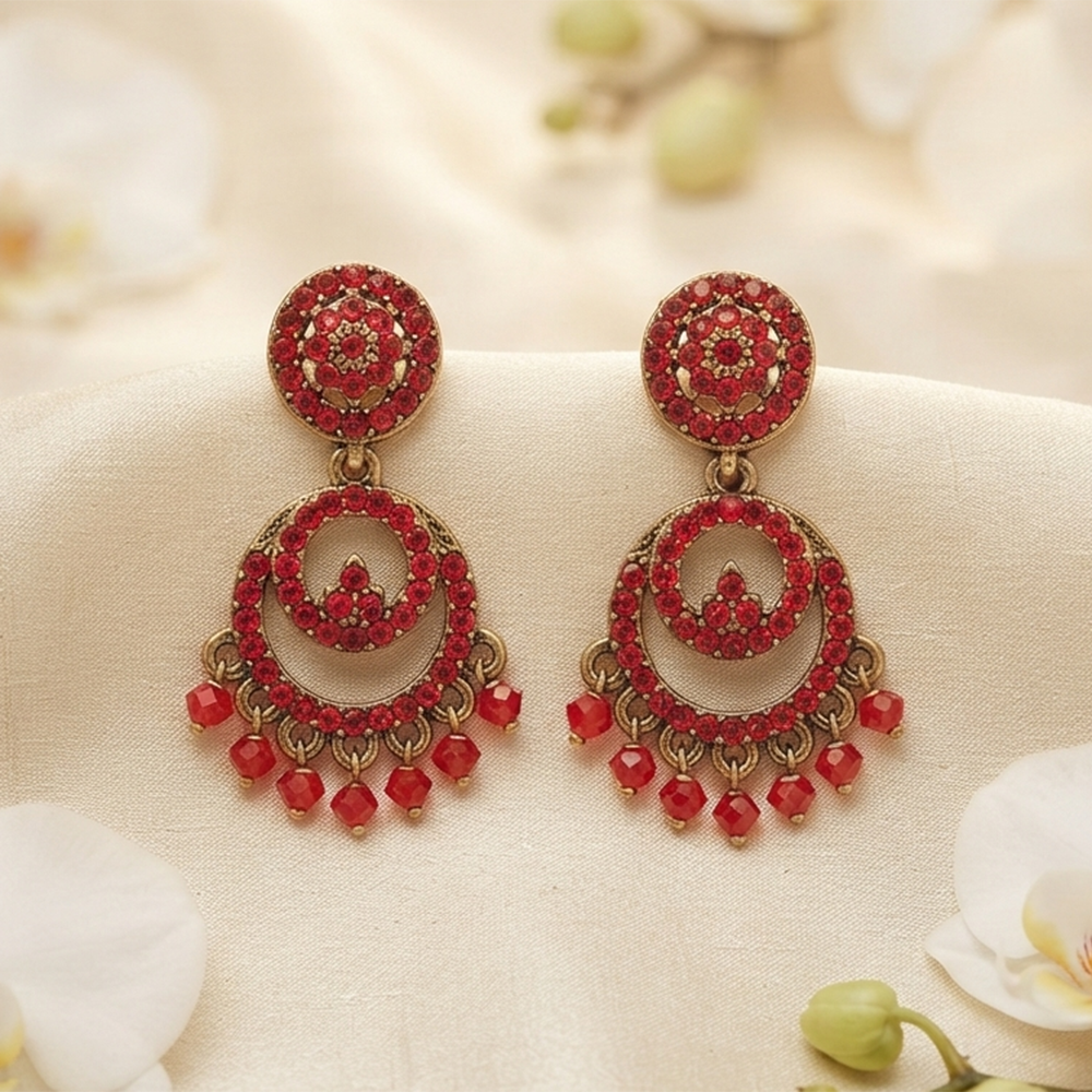 The99Jewel Designer Stone & Pearl Chandelier Earrings for Women