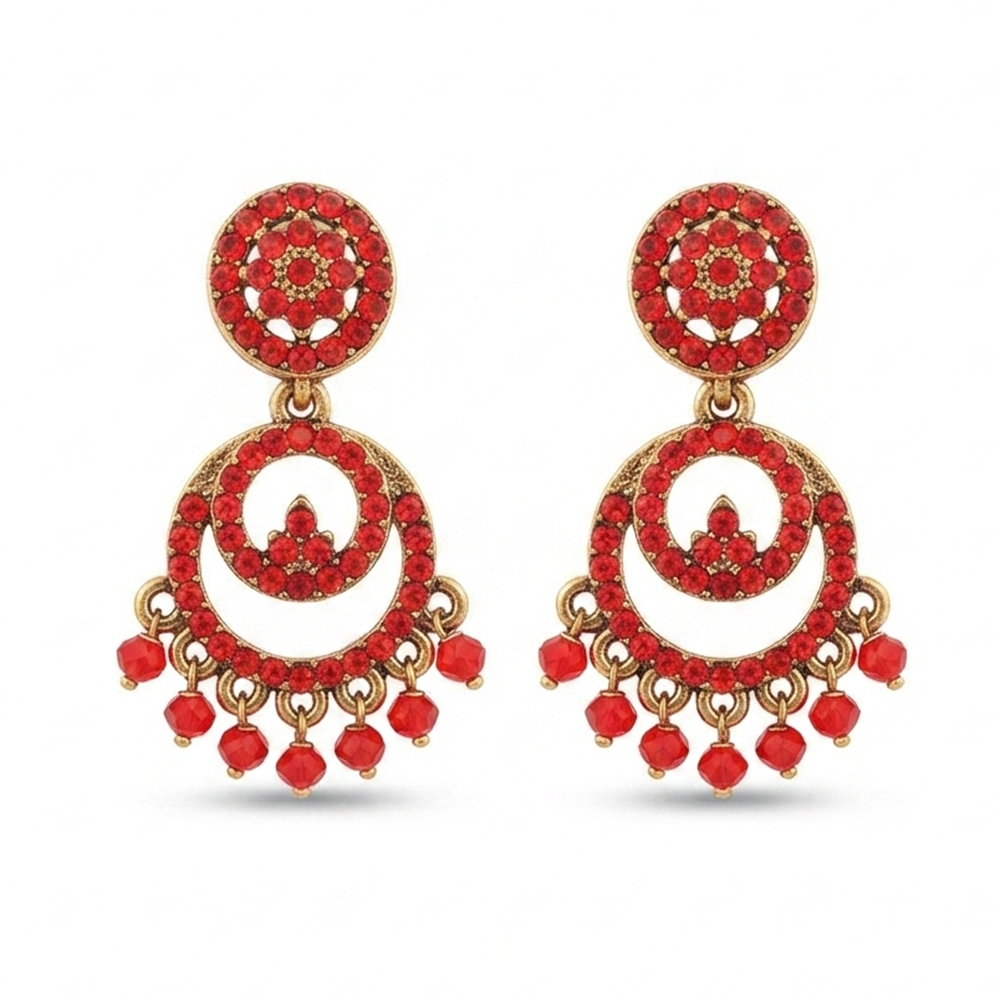 The99Jewel Designer Stone & Pearl Chandelier Earrings for Women