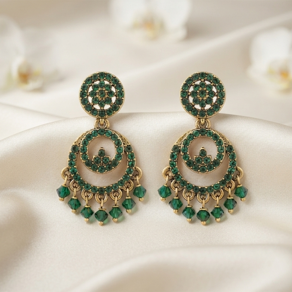 The99Jewel Designer Stone & Pearl Chandelier Earrings for Women