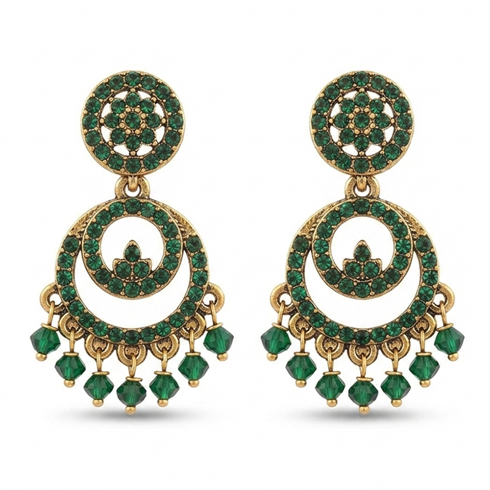 The99Jewel Designer Stone & Pearl Chandelier Earrings for Women