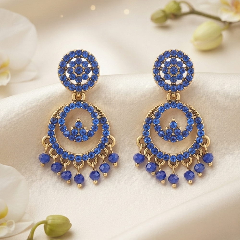 The99Jewel Designer Stone & Pearl Chandelier Earrings for Women