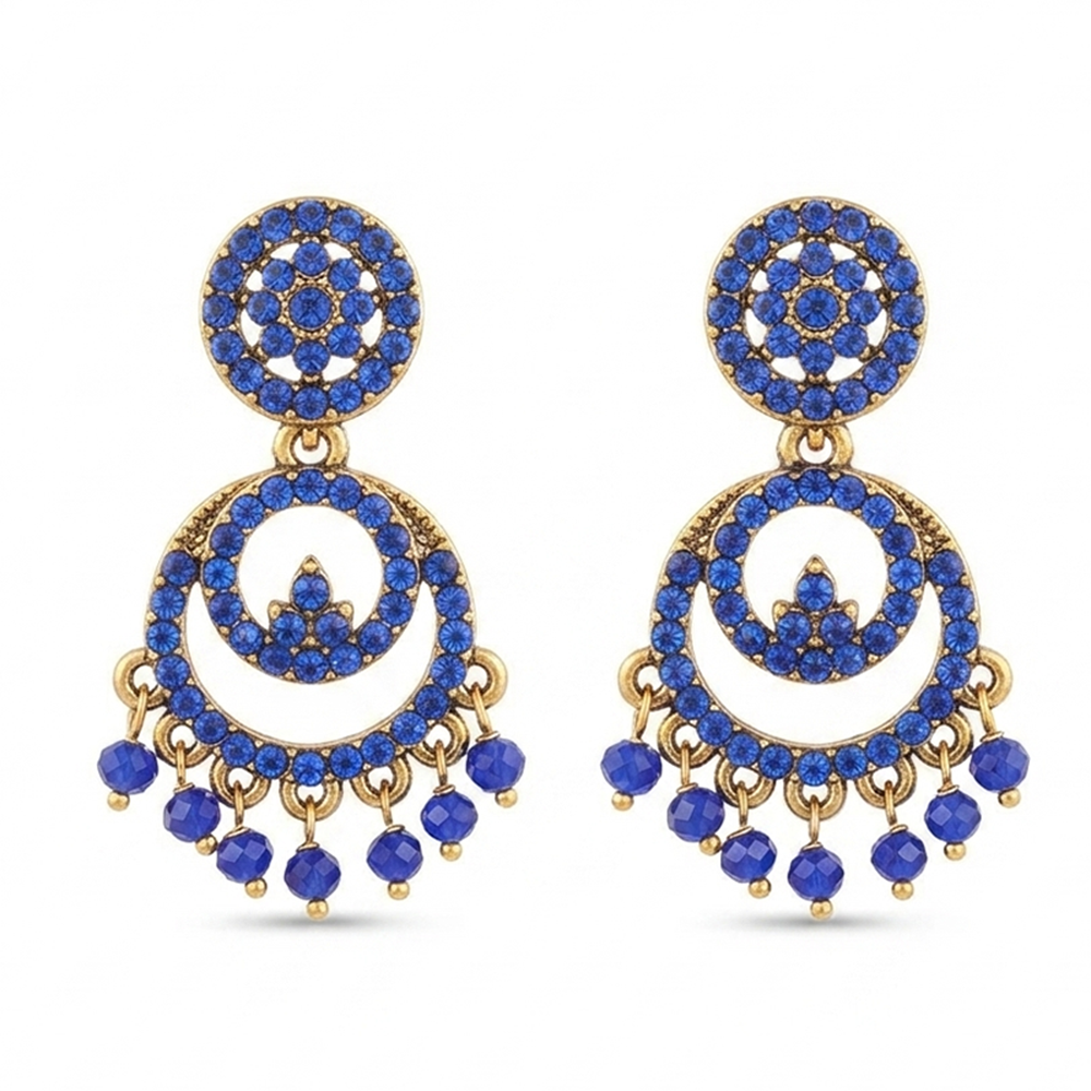 The99Jewel Designer Stone & Pearl Chandelier Earrings for Women