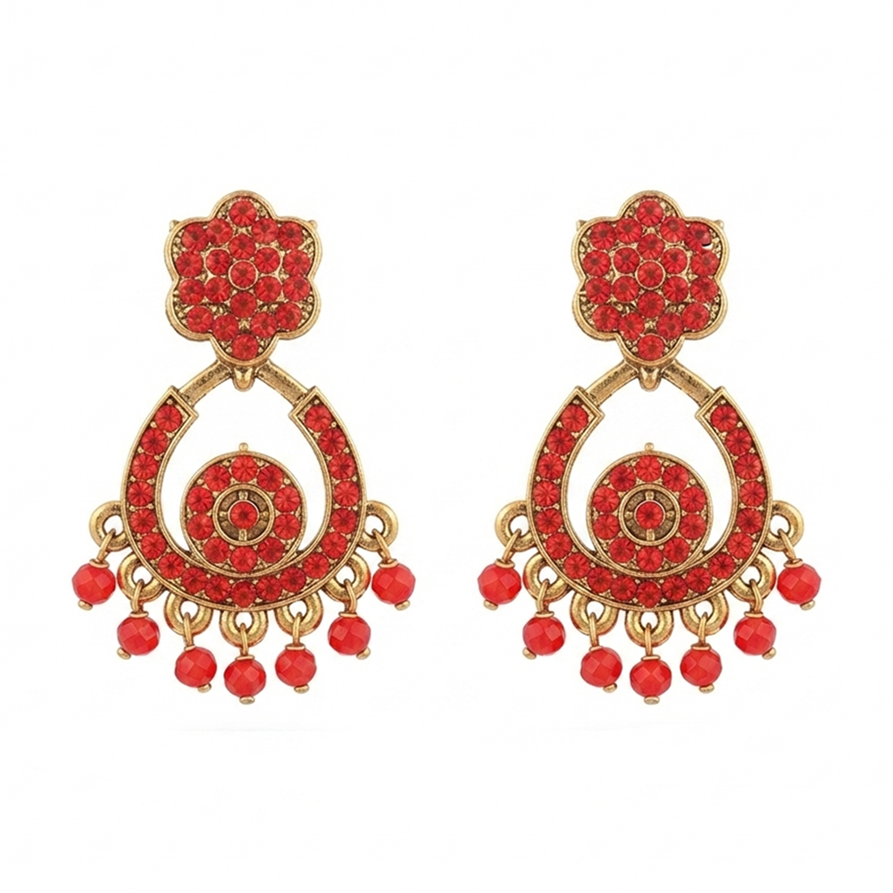 The99Jewel Designer Stone & Pearl Chandelier Earrings for Women