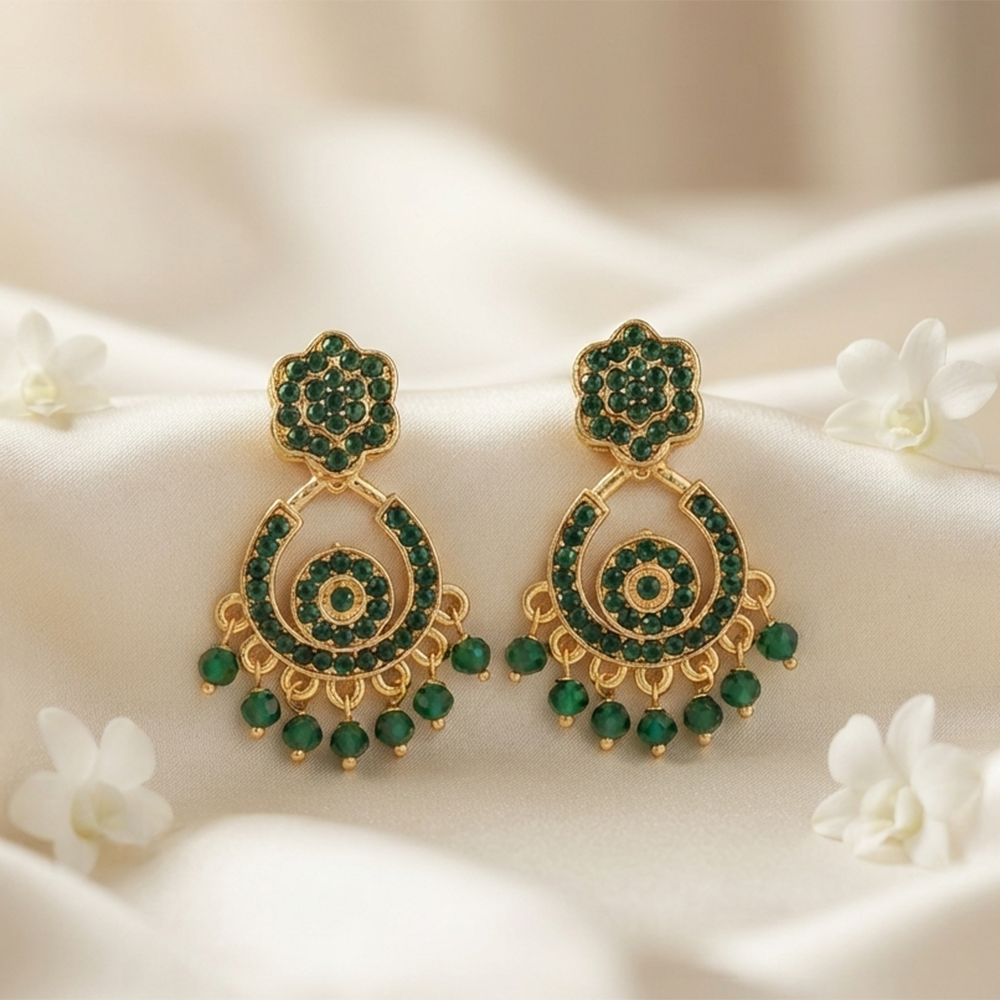 The99Jewel Designer Stone & Pearl Chandelier Earrings for Women