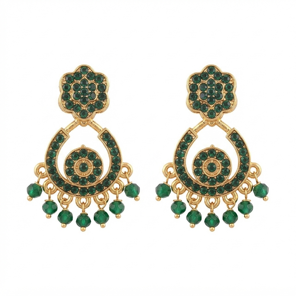 The99Jewel Designer Stone & Pearl Chandelier Earrings for Women