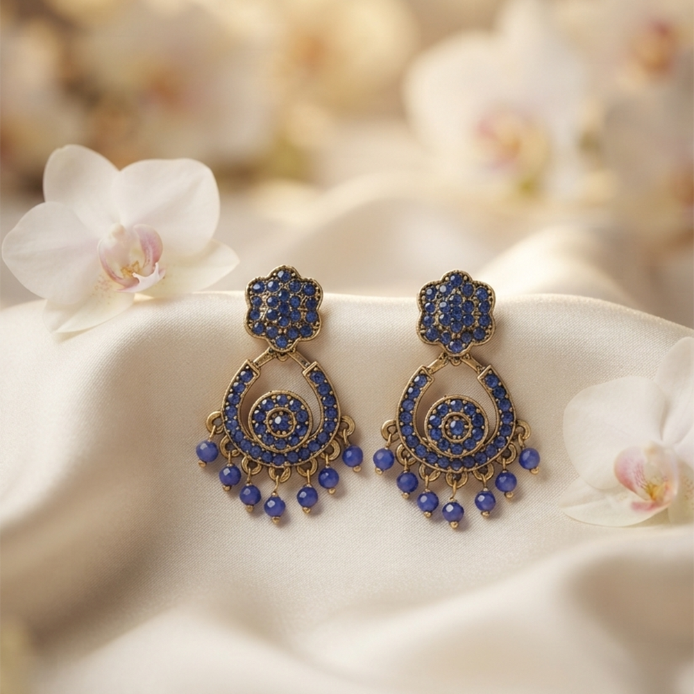 The99Jewel Designer Stone & Pearl Chandelier Earrings for Women