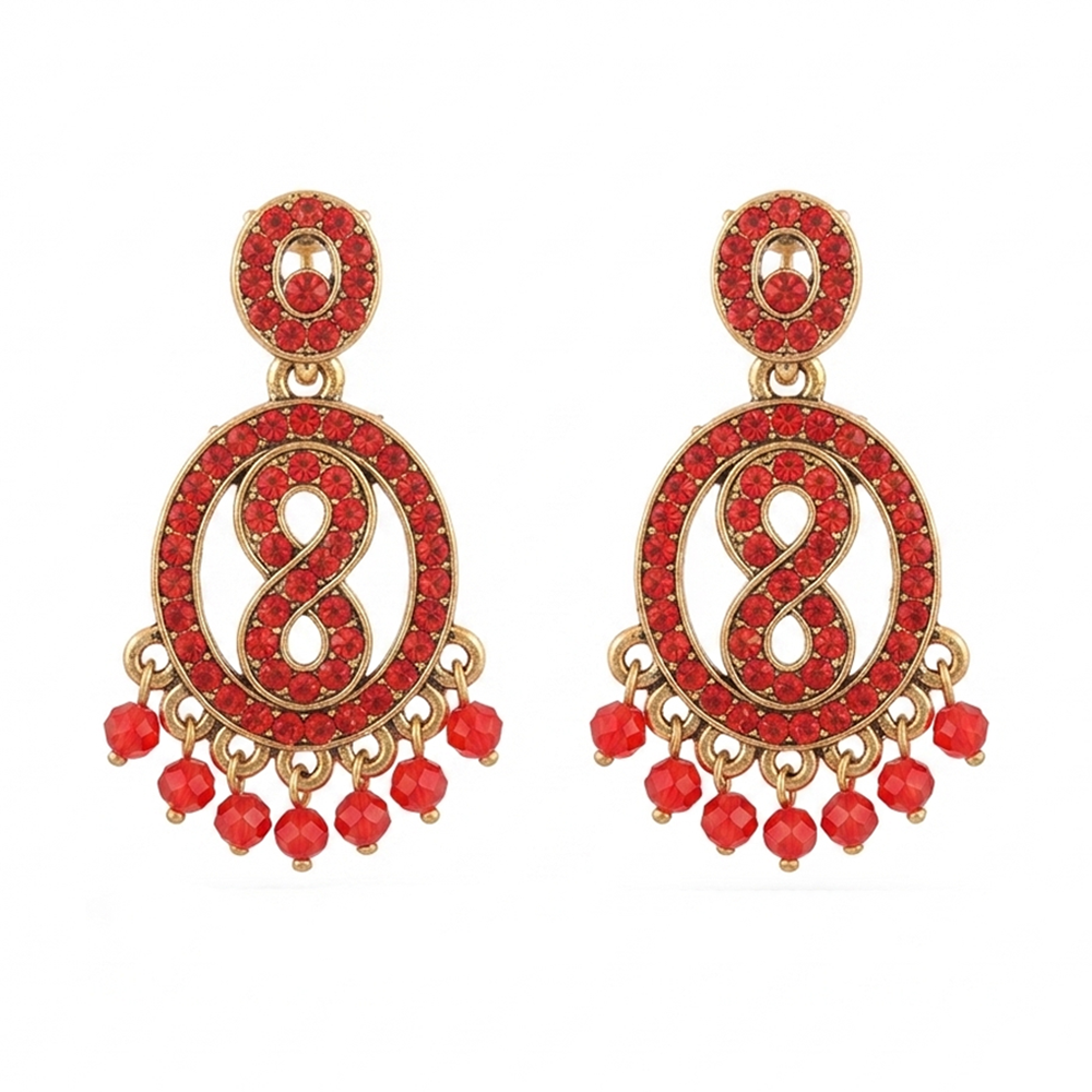The99Jewel Designer Stone & Pearl Chandelier Earrings for Women