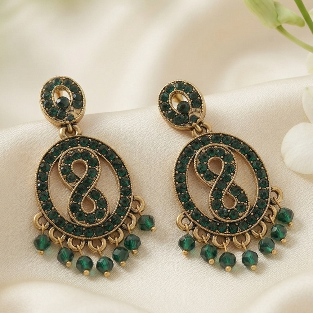The99Jewel Designer Stone & Pearl Chandelier Earrings for Women
