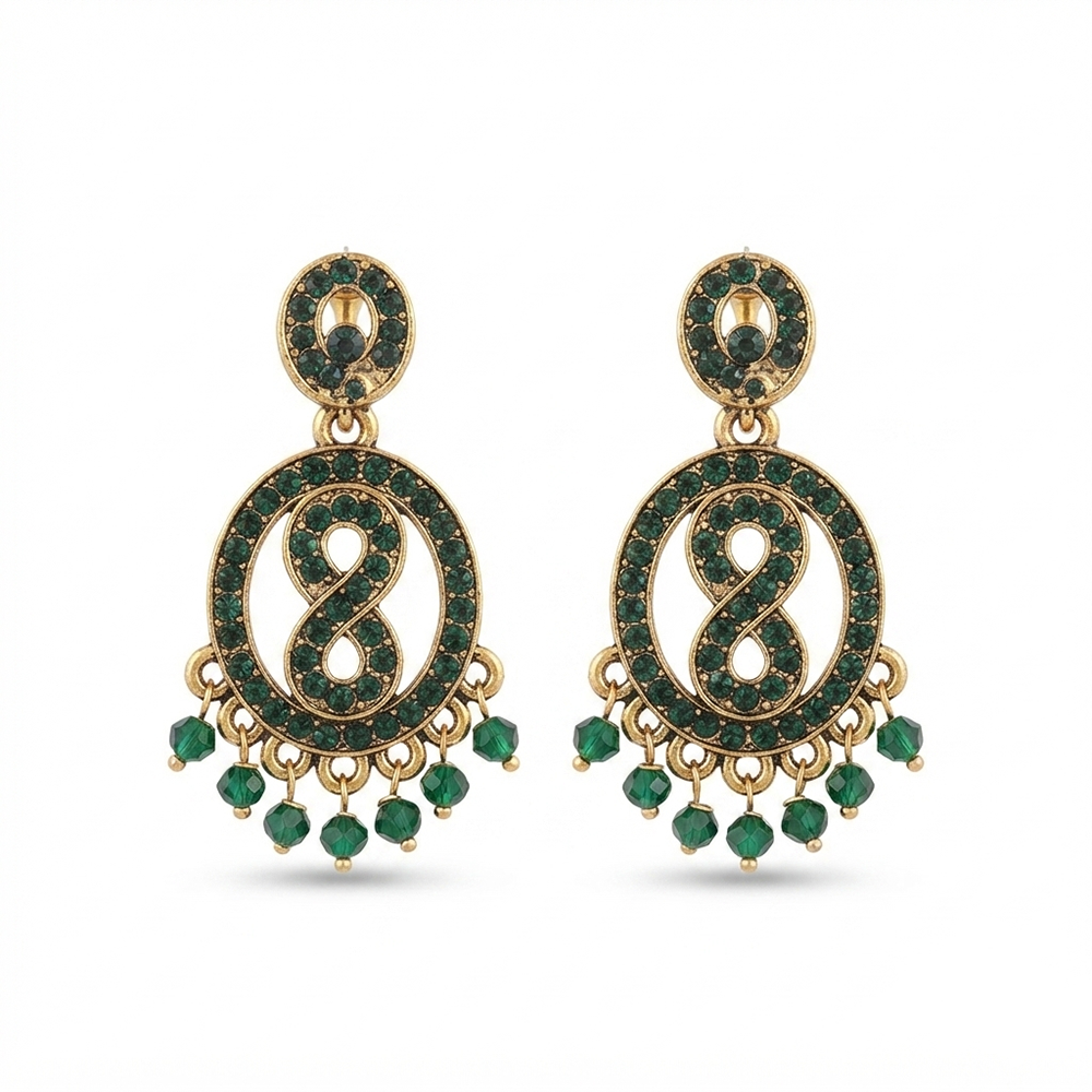 The99Jewel Designer Stone & Pearl Chandelier Earrings for Women