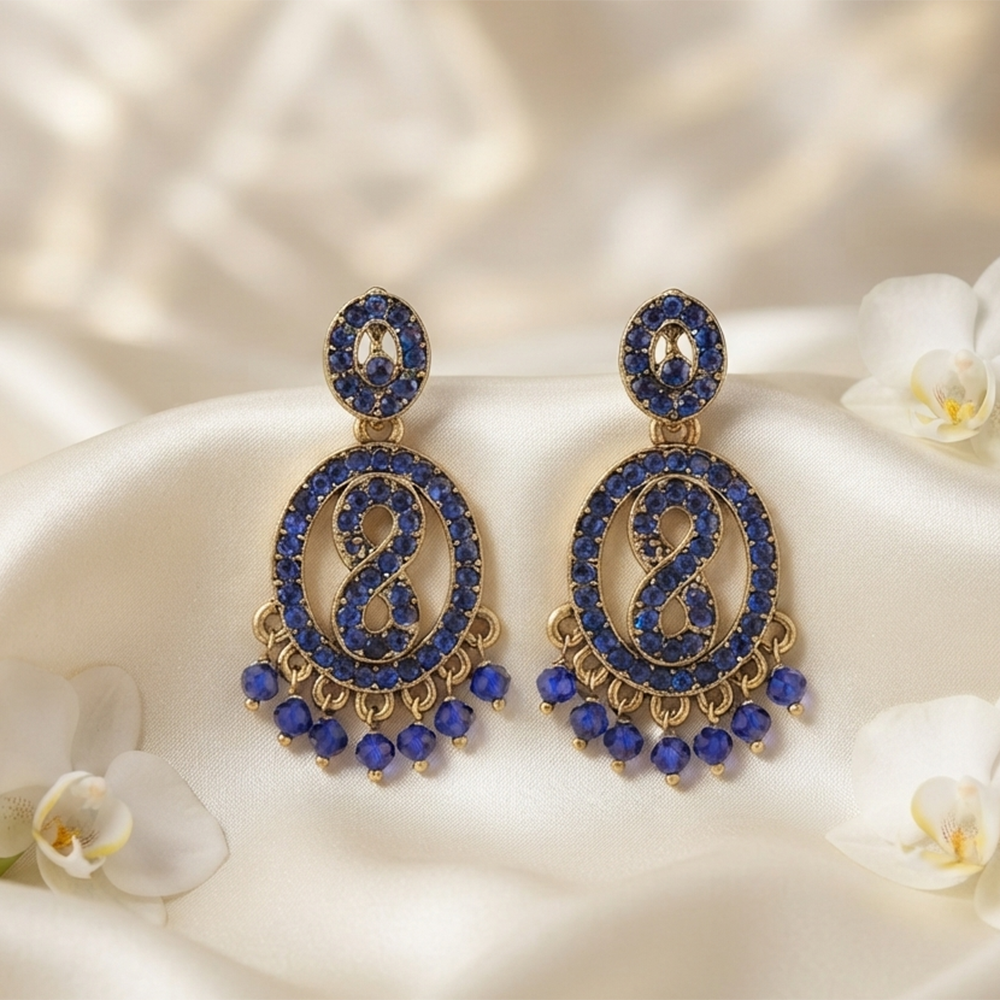 The99Jewel Designer Stone & Pearl Chandelier Earrings for Women