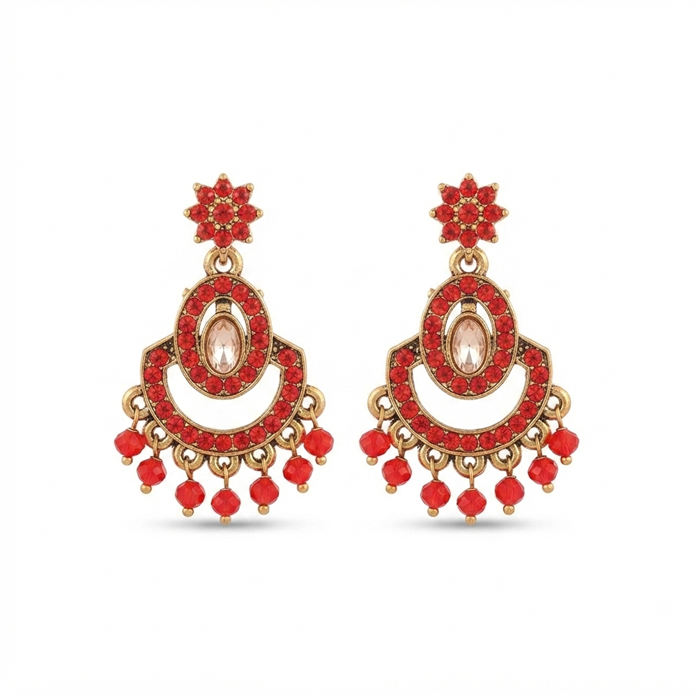The99Jewel Designer Stone & Pearl Chandelier Earrings for Women