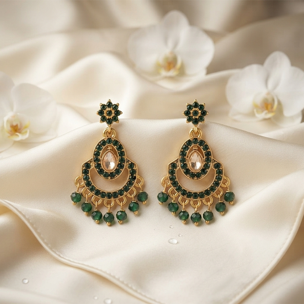 The99Jewel Designer Stone & Pearl Chandelier Earrings for Women