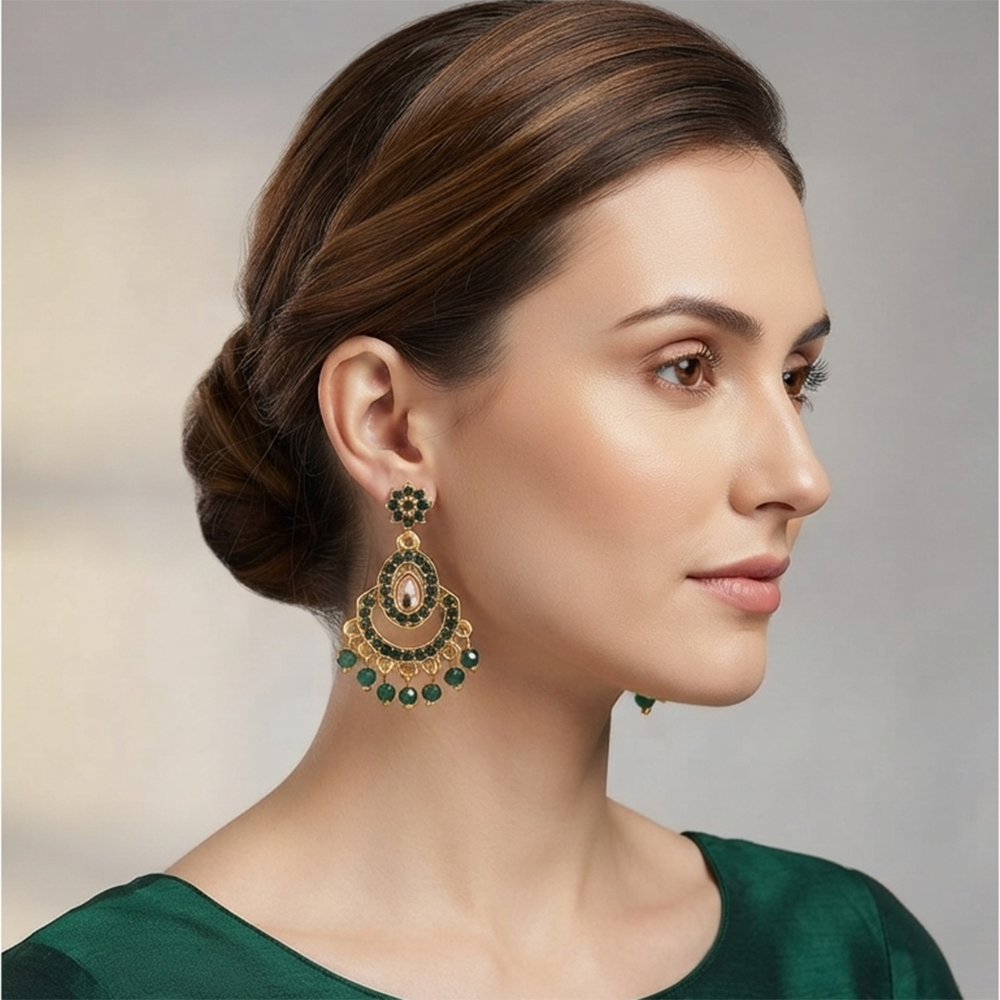 The99Jewel Designer Stone & Pearl Chandelier Earrings for Women