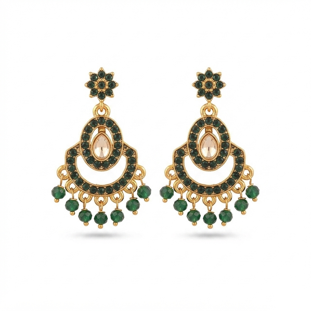 The99Jewel Designer Stone & Pearl Chandelier Earrings for Women