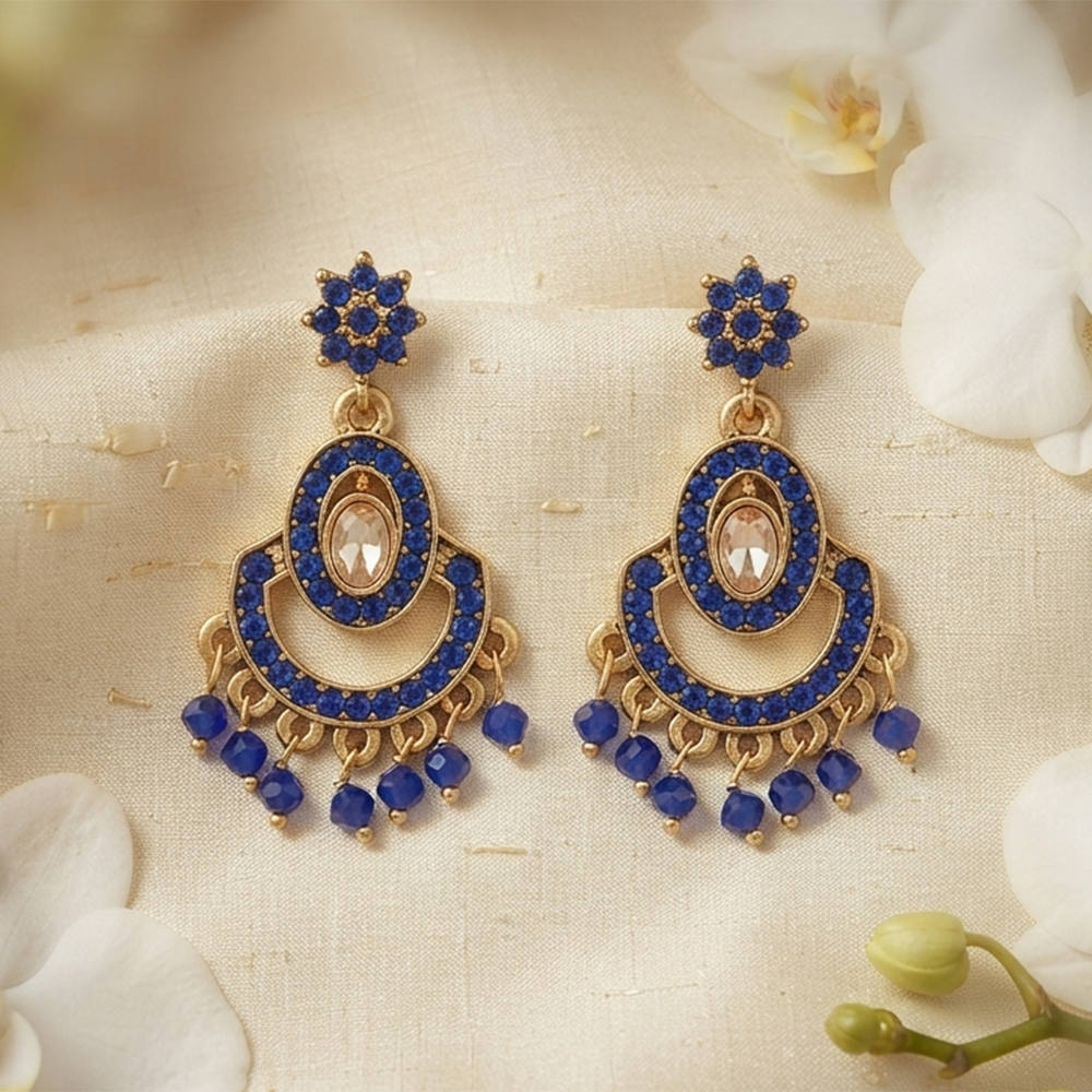 The99Jewel Designer Stone & Pearl Chandelier Earrings for Women