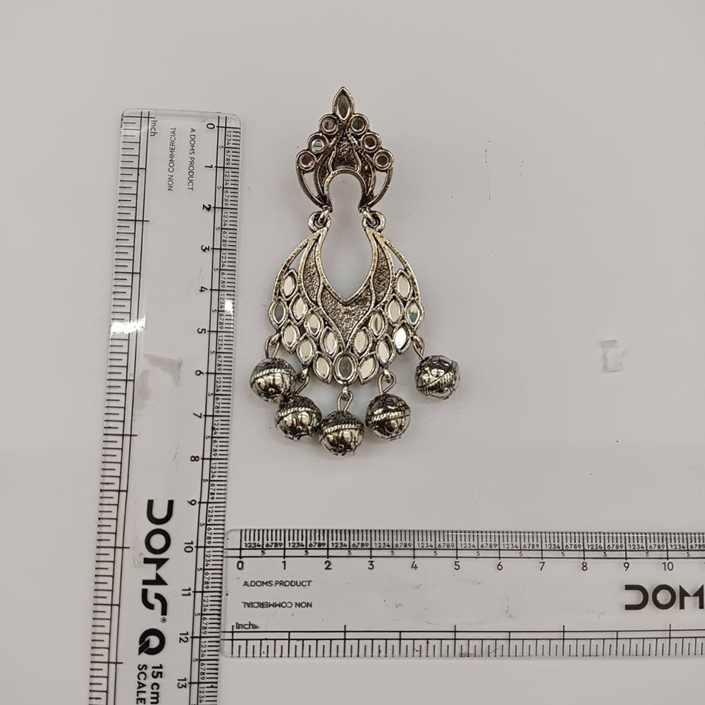 The99Jewel Modern-Ethnic Oxidised Plated Dangler Earrings With Mirror Work Jewellery for Women