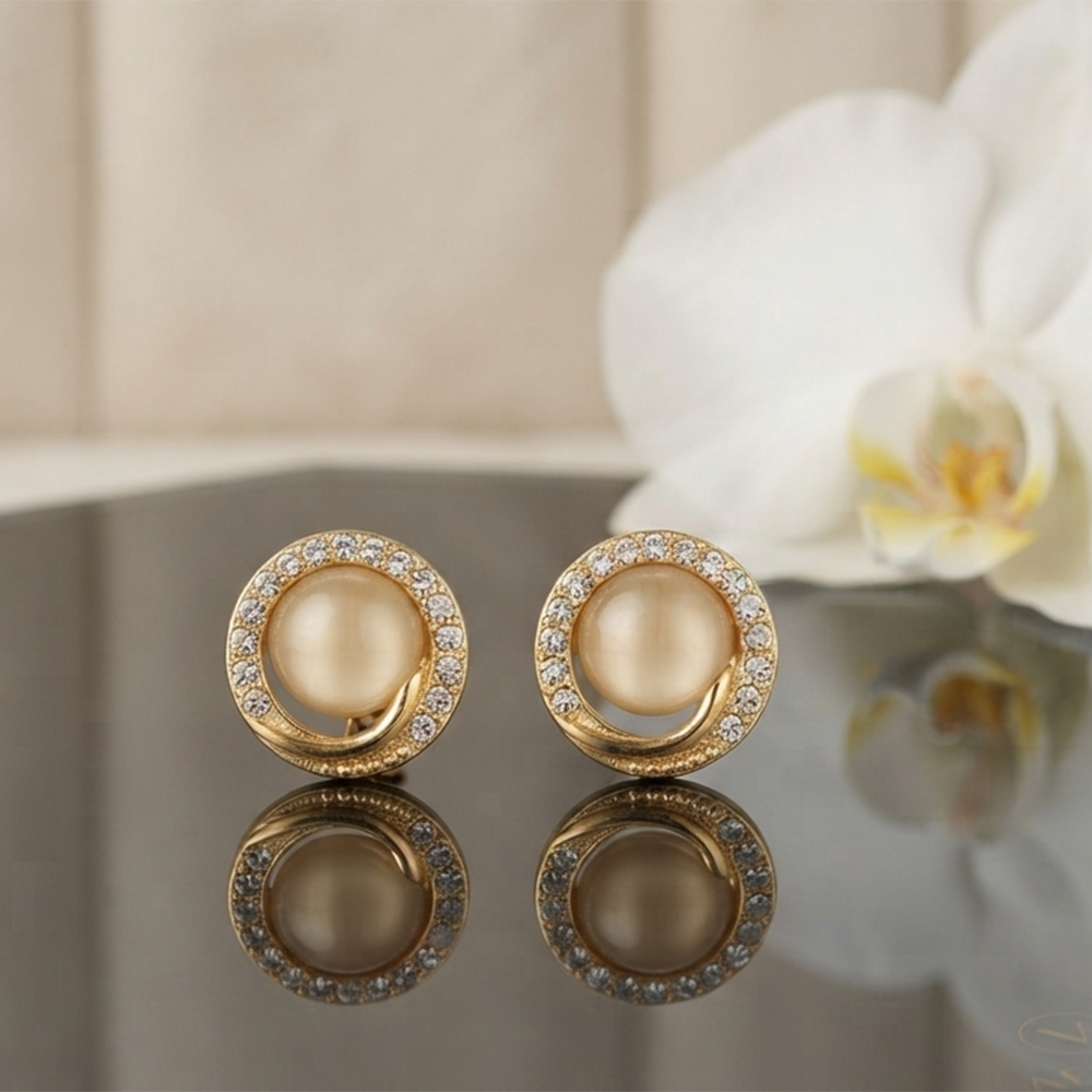 The99Jewel Exclusive Gold Plated Crystal Stone Elegant Earrings 