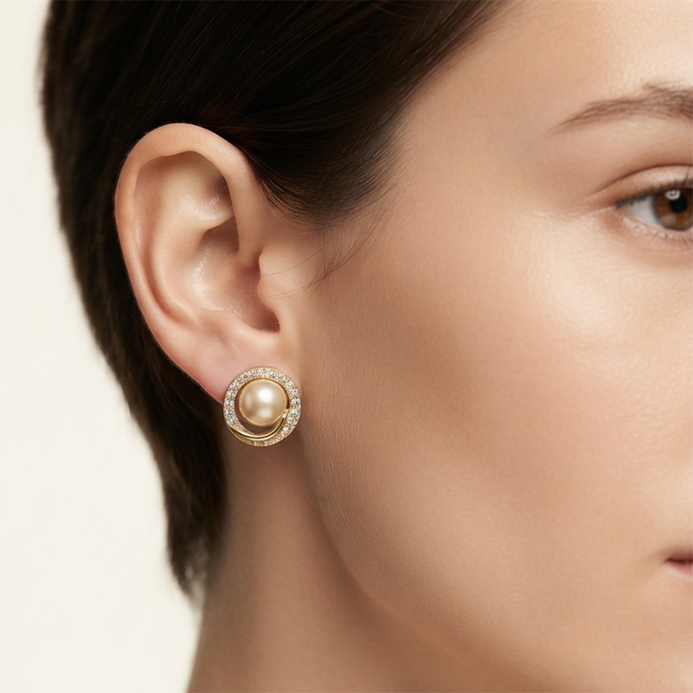 The99Jewel Exclusive Gold Plated Crystal Stone Elegant Earrings