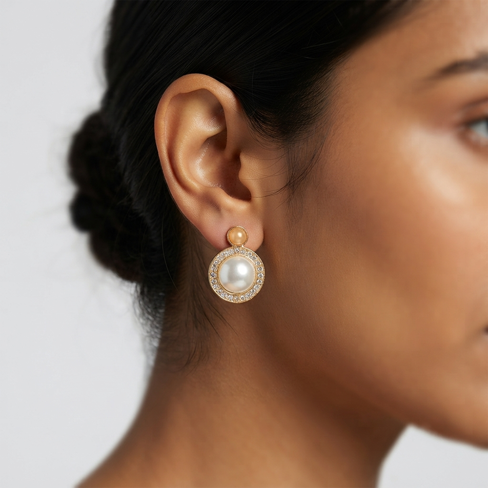 The99Jewel Exclusive Gold Plated Crystal Stone Elegant Earrings 