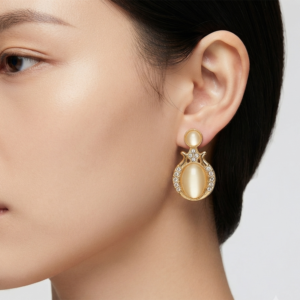 The99Jewel Exclusive Gold Plated Crystal Stone Elegant Earrings