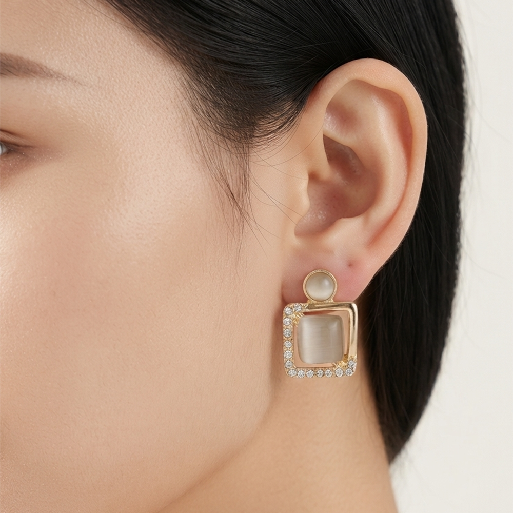 The99Jewel Exclusive Gold Plated Crystal Stone Elegant Earrings 