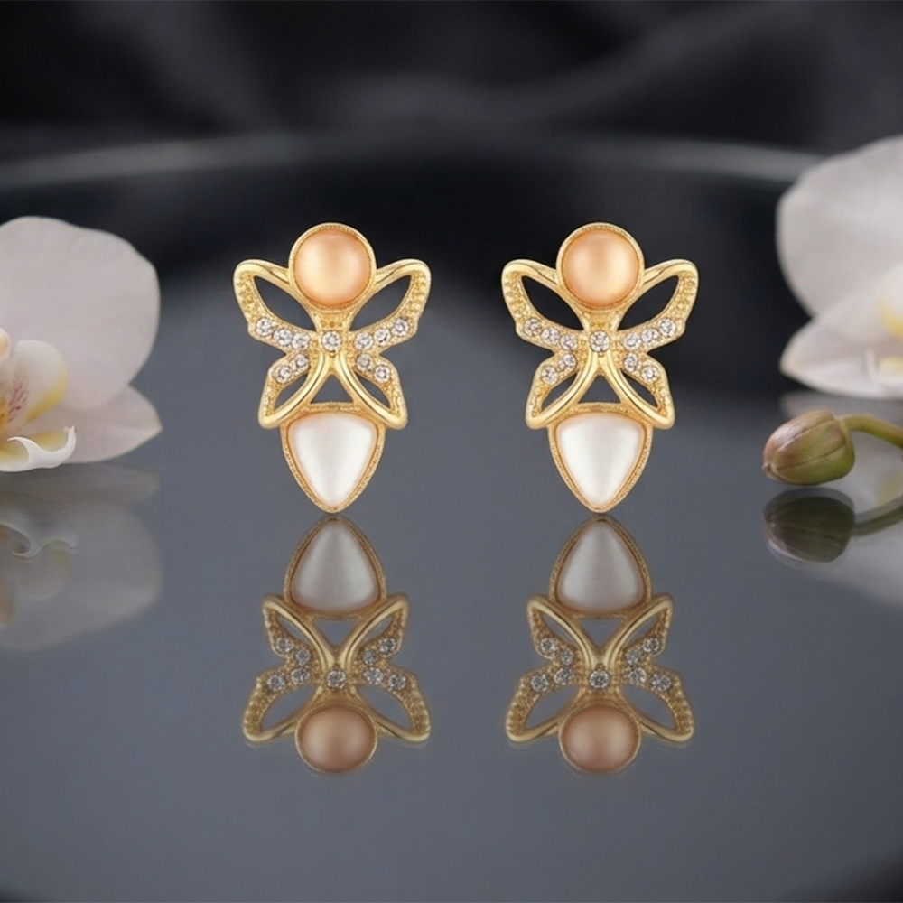 The99Jewel Exclusive Gold Plated Crystal Stone Elegant Earrings 