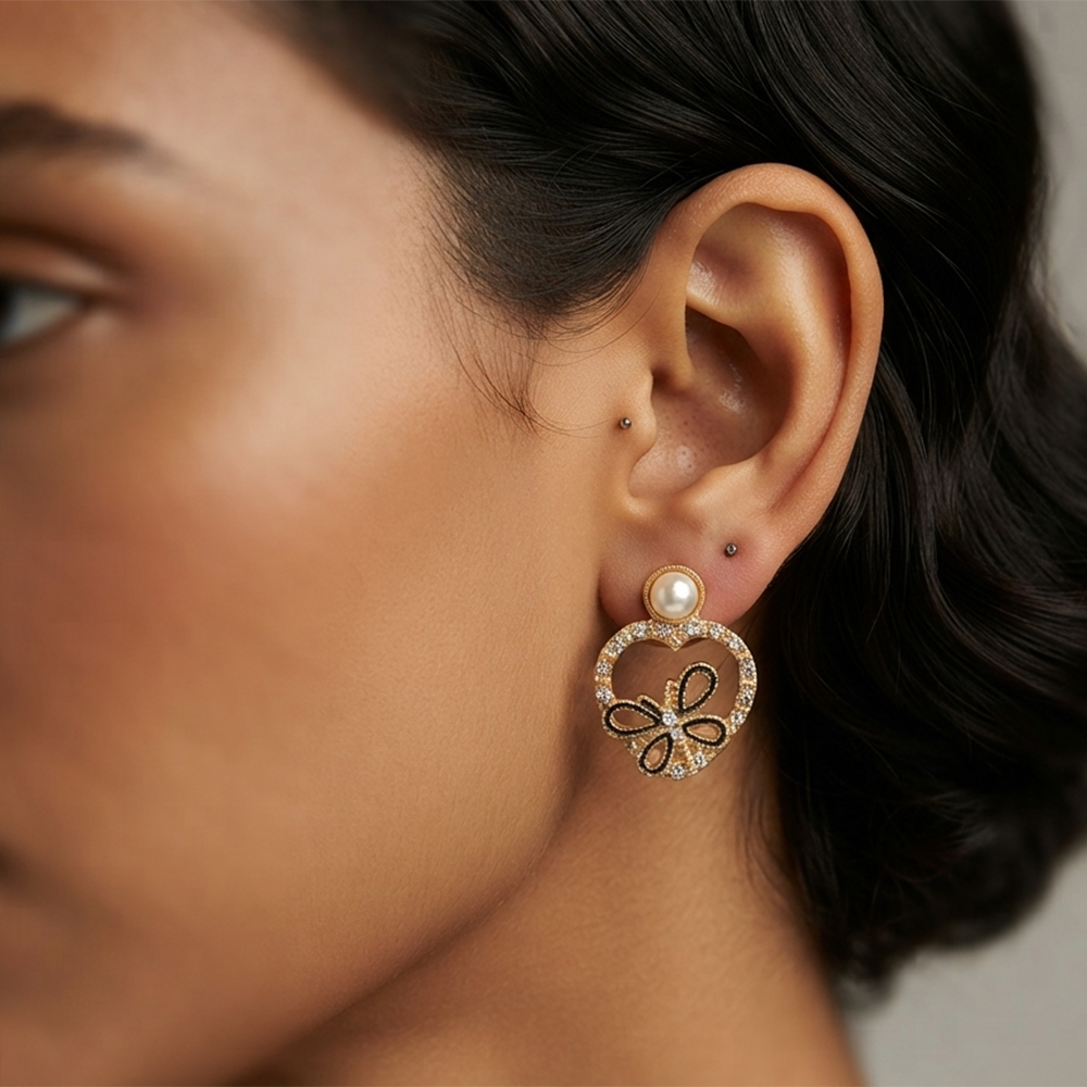 The99Jewel Exclusive Gold Plated Crystal Stone Elegant Earrings